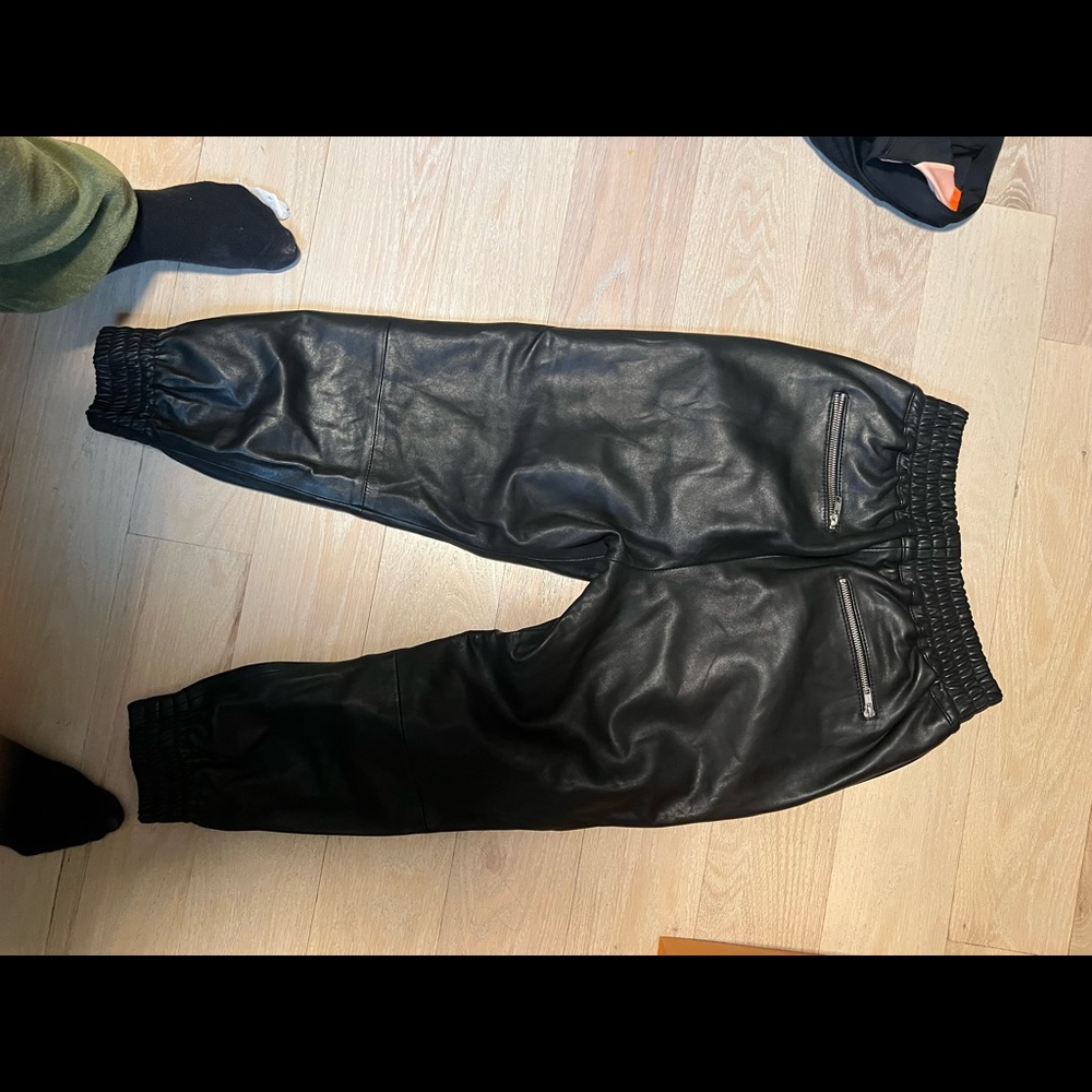 Leather all real oak joggers fits ax size m
